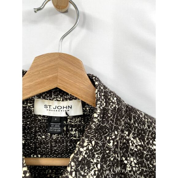 St. John 6 brown tweed marbled long blazer coat - Picture 4 of 6
